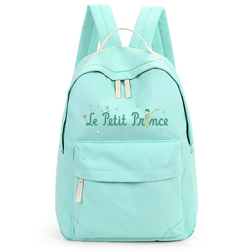 Little Prince Classic Edition - zipper backpack (light green) - กระเป๋าเป้สะพายหลัง - ผ้าฝ้าย/ผ้าลินิน สีเขียว