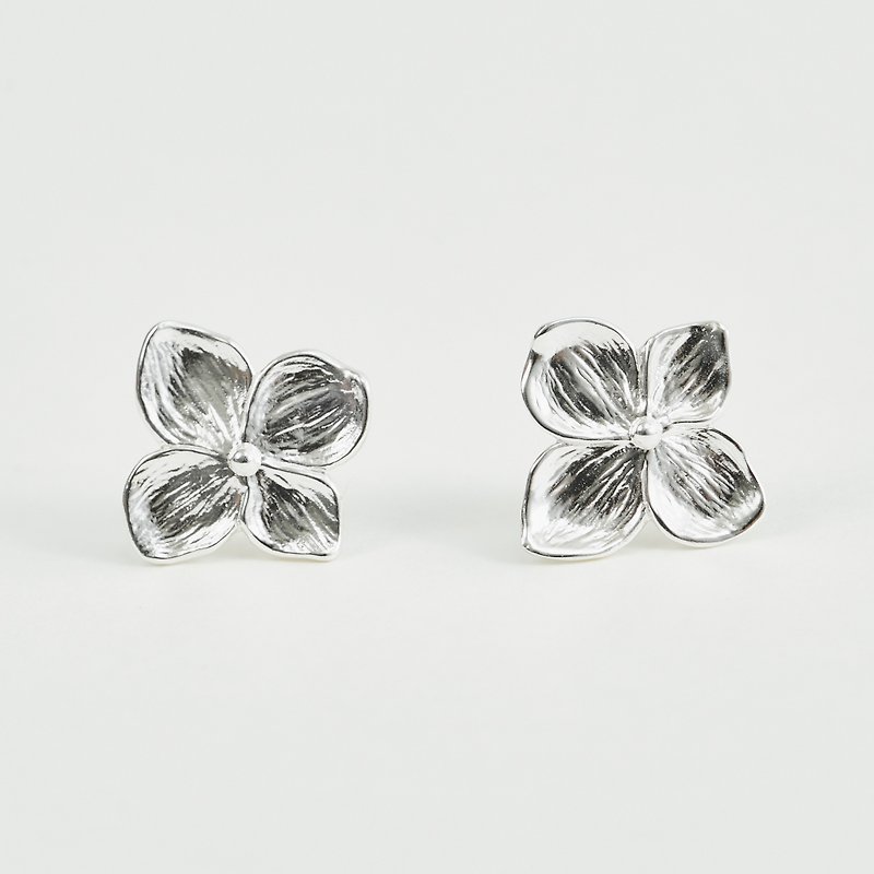 Morning garden flowers ear Silver earrings quality - ต่างหู - โลหะ สีเงิน