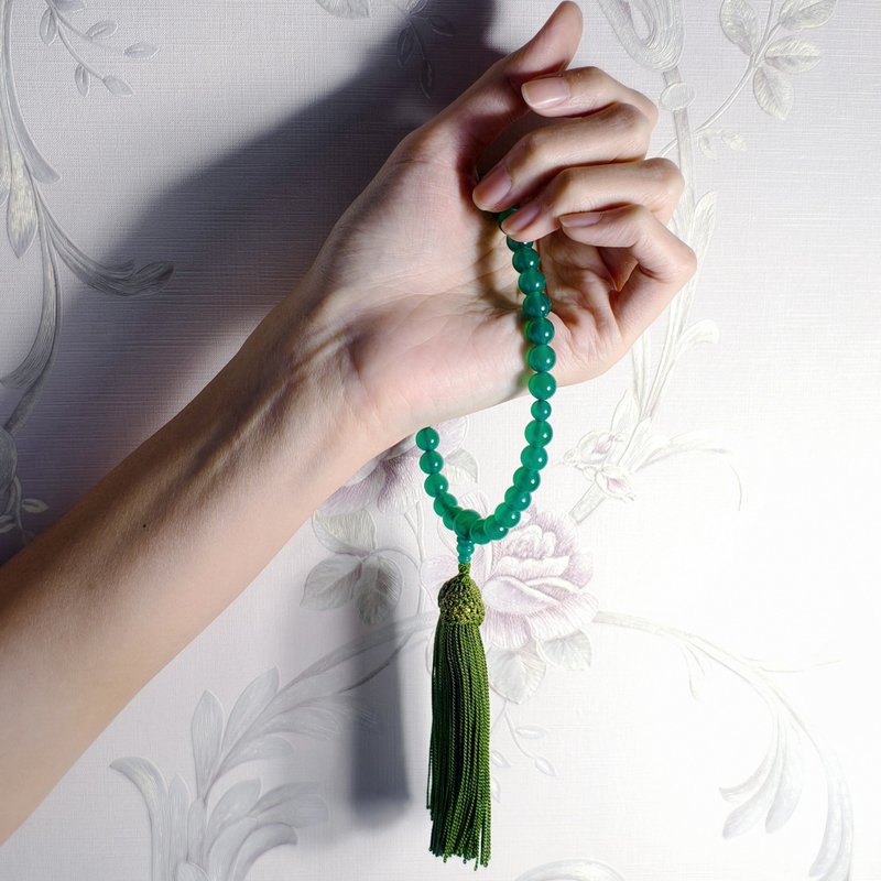 瑪瑙 東菱玉 日本念珠 数珠・じゅず 外銷日本 台日友好 祈願禮物 - 手鍊/手環 - 寶石 綠色
