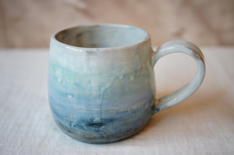 Hand-pinched kohiki floral tea cup 190ml - Mugs - Pottery Blue