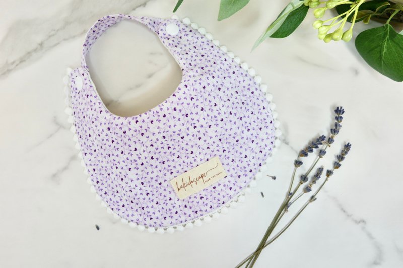 Kaleidoscope -Handmade Bibs-Purple Dream Heart Flower - ผ้ากันเปื้อน - ผ้าฝ้าย/ผ้าลินิน 