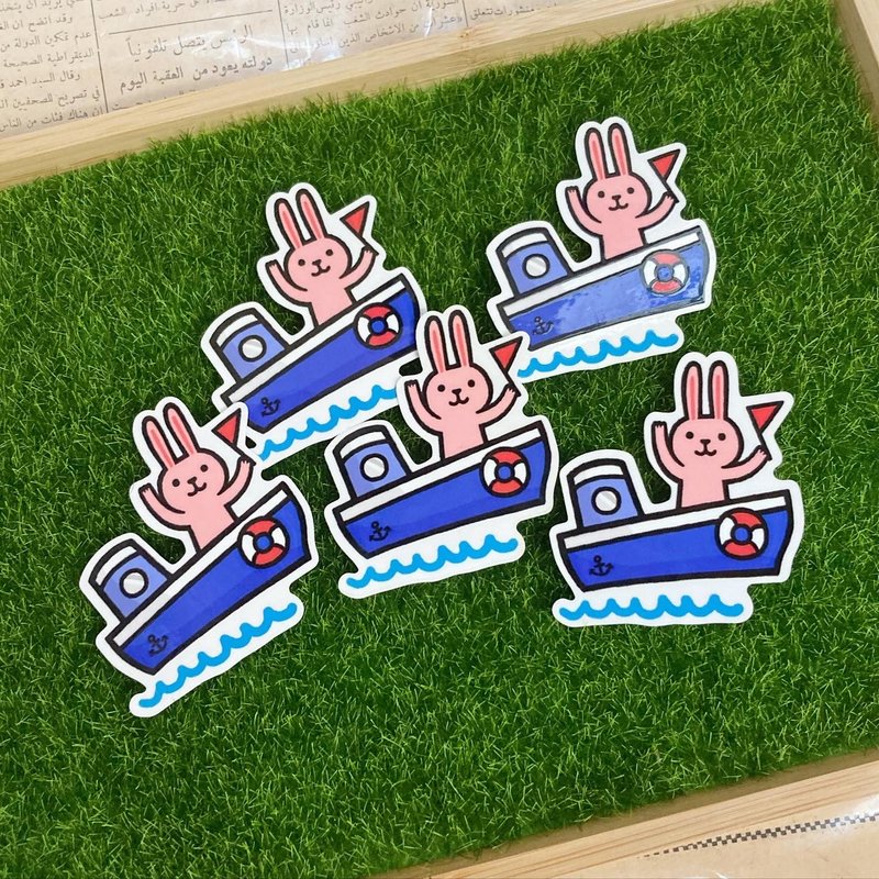 Clearance special price Rabbit Puff 5 pieces set of waterproof transparent stickers sold out out of print - Stickers - Waterproof Material Multicolor