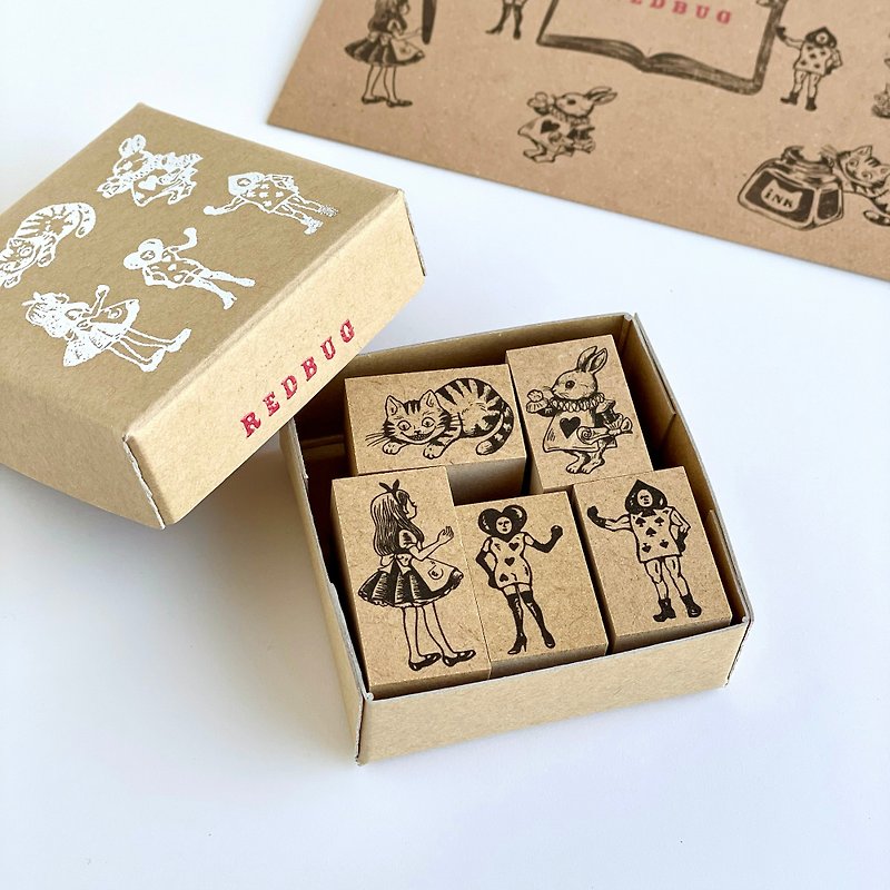 Alice and the Card Soldiers and Friends Stamp Set - ตราปั๊ม/สแตมป์/หมึก - ไม้ สีนำ้ตาล