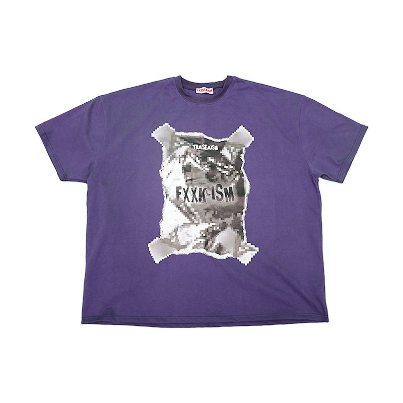 picture t-shirt purple - เสื้อฮู้ด - ผ้าฝ้าย/ผ้าลินิน สีม่วง
