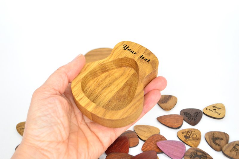 Wooden guitar picks tray, guitar picks storage, tray for trinkets and jewelry - Storage - Wood Multicolor