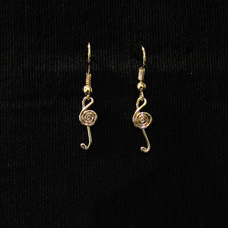 Winwing metal wire braided earrings-[musical note] ear needles/earrings - ต่างหู - โลหะ 
