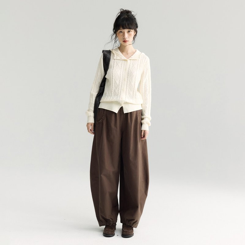 休閑香蕉闊腿褲|褲子|兩色|秋款|Sora-1906 - 女長褲 - 聚酯纖維 多色