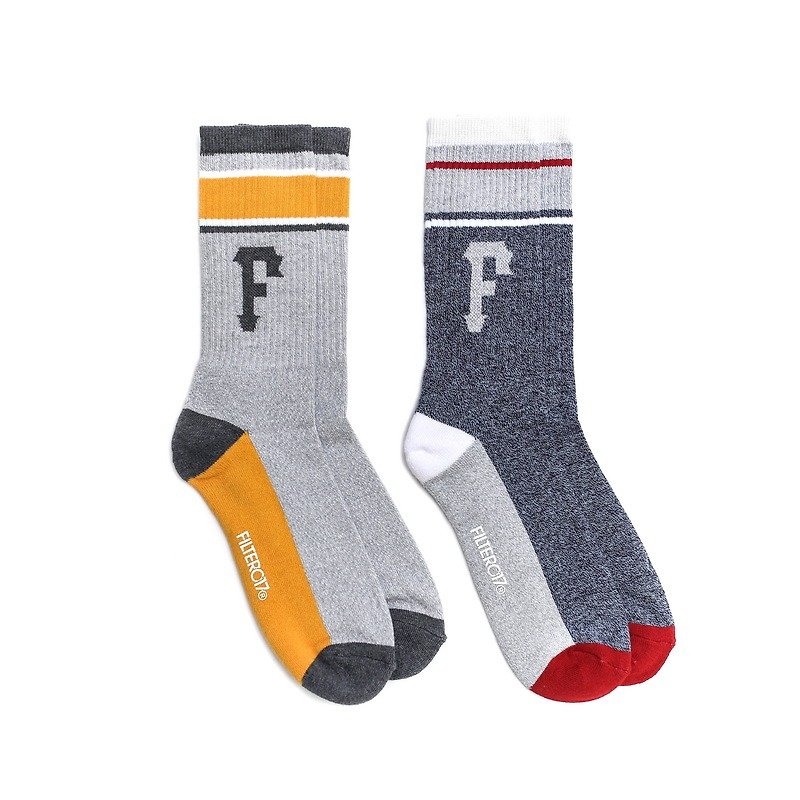 Filter017 Letter F Sport Socks F font sports socks - ถุงเท้า - ผ้าฝ้าย/ผ้าลินิน หลากหลายสี