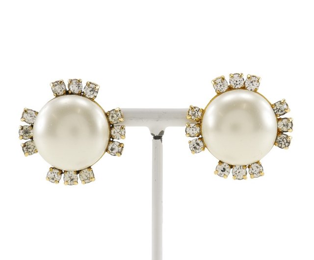 シャネル イヤリング  ゴールド ラインストーン& パール ピアス 日本直送】シャネル CHANEL イヤリング ヴィンテージ 金メッキ
