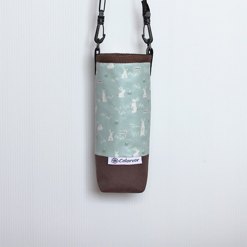 Adorable Little Rabbit Crashworthy Water Bottle Bag (Green) - กระติกน้ำ - วัสดุกันนำ้ สีเขียว