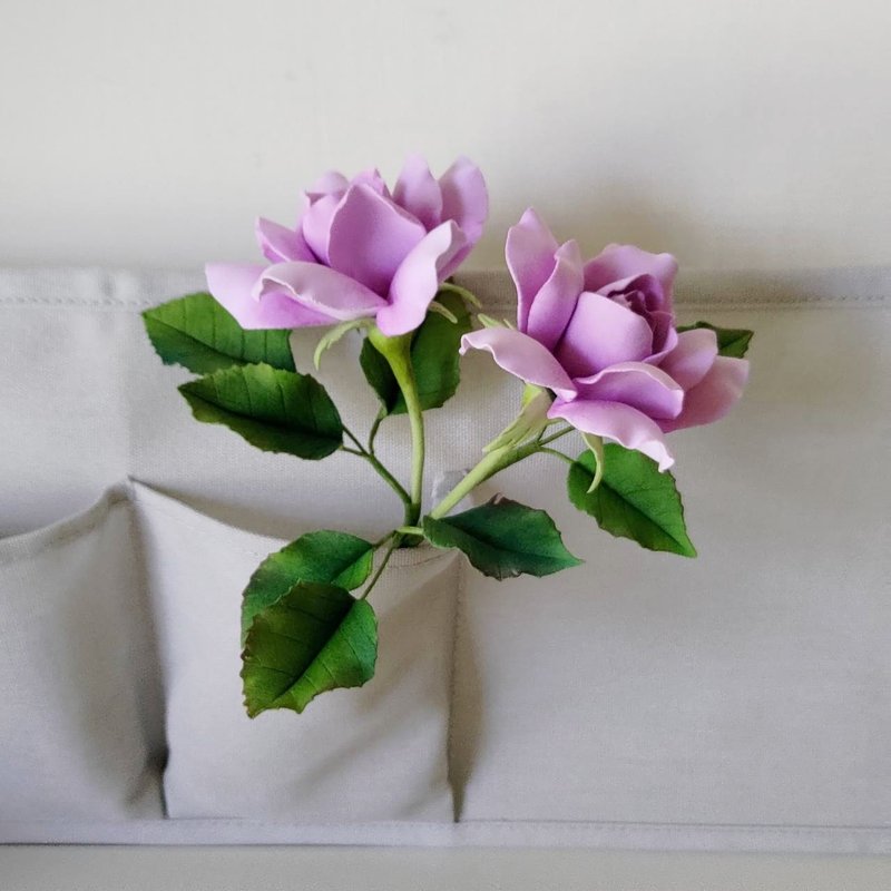 黏土手作 ATO36 紫色玫瑰花 - 擺飾/家飾品 - 其他材質 