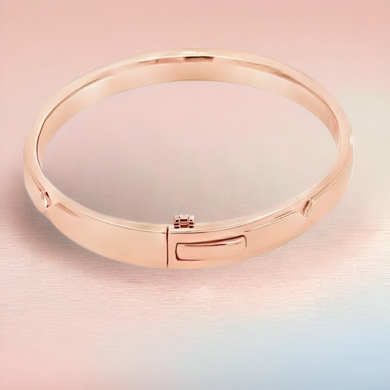 【18K鍍金】 18K玫瑰金手鐲 | 柔光綻放典雅自成  恆久優雅 - 手鍊/手環 - 銅/黃銅 