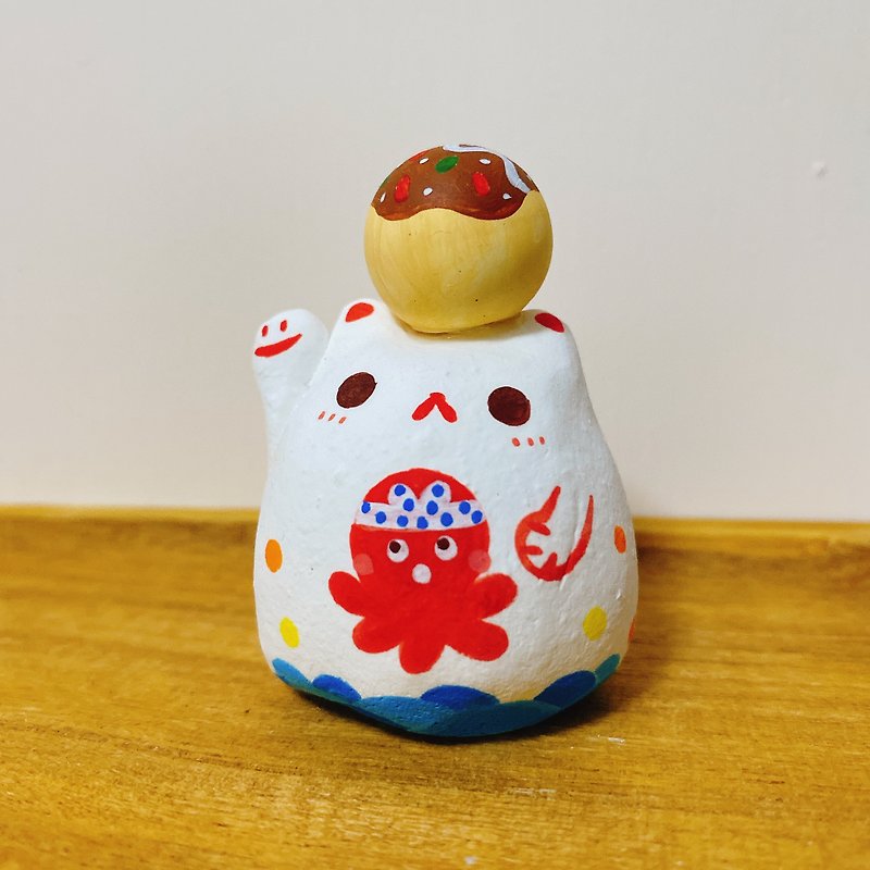 Incense Diffusing Stone| Origin Series | Hand-painted Takoyaki Daruma Lucky Cat - Fragrances - Other Materials 