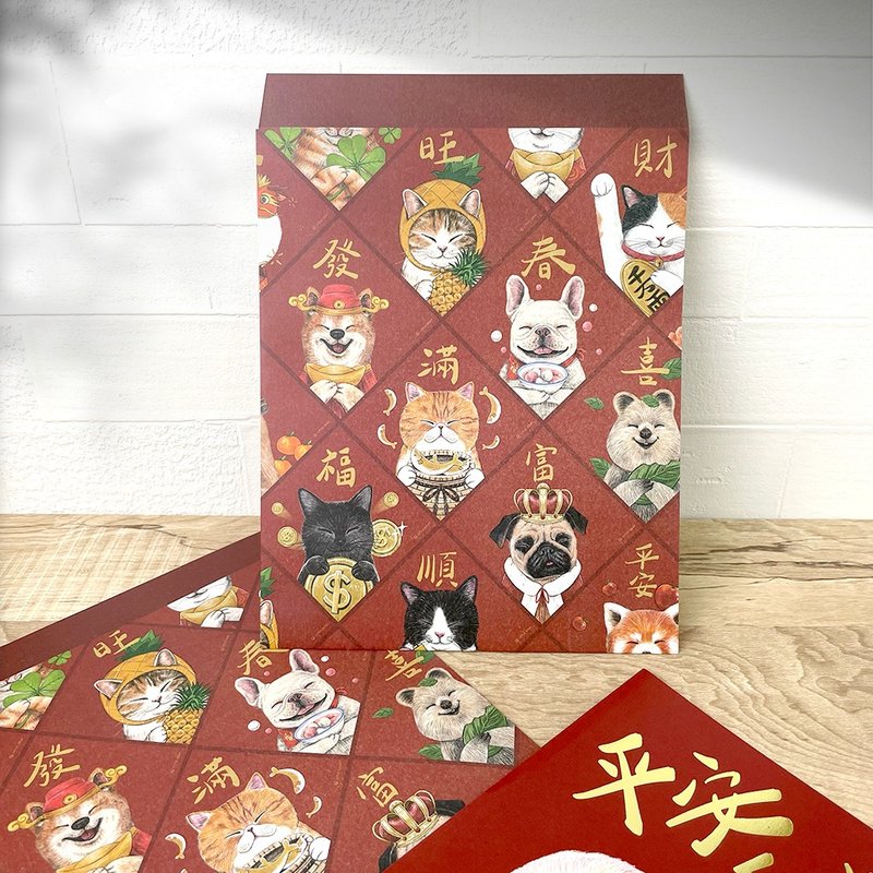 Spring Festival packaging paper bag/straight envelope bag_5 pieces per pack - วัสดุห่อของขวัญ - กระดาษ สีแดง