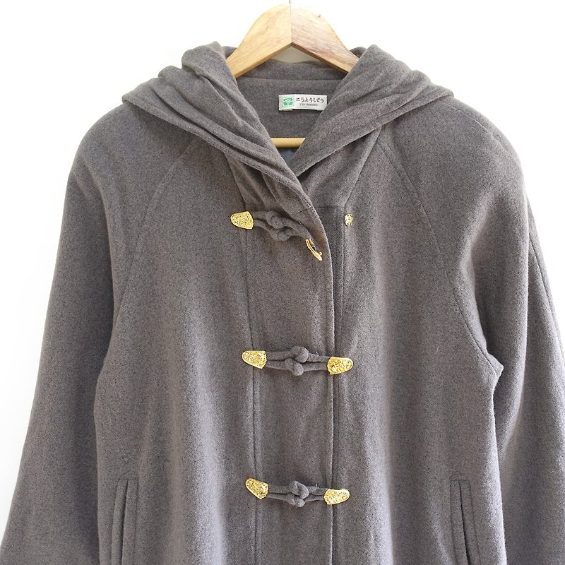 │Slowly│ vintage coat 4│vintage. Retro. Literature. - Women's Casual & Functional Jackets - Polyester Gray