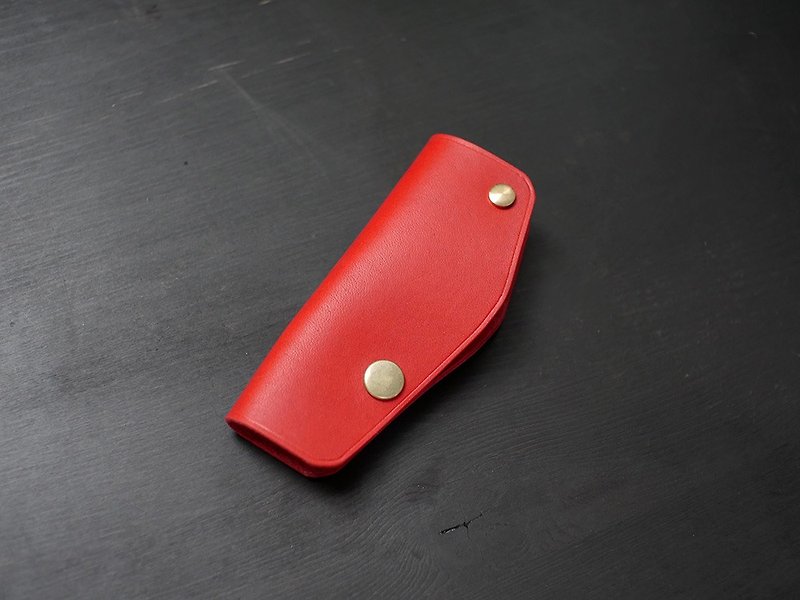 [Promotion] Genuine Leather Single Key Pouch-Chili Red [Carved Leather in Fulie District] - Keychains - Genuine Leather Red