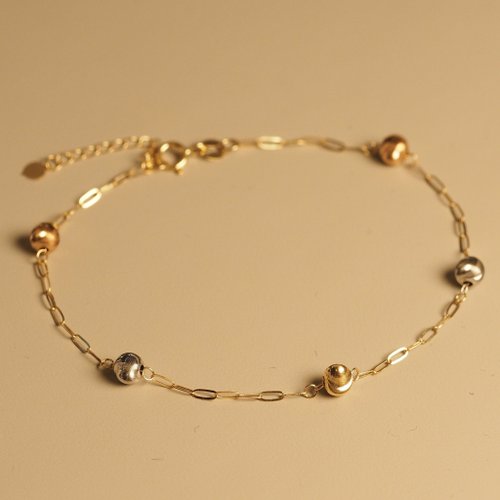 IRIZA Jewellery 18K金三色金屬球手鏈 18K Gold The Tri-Colored Metallic Ball B