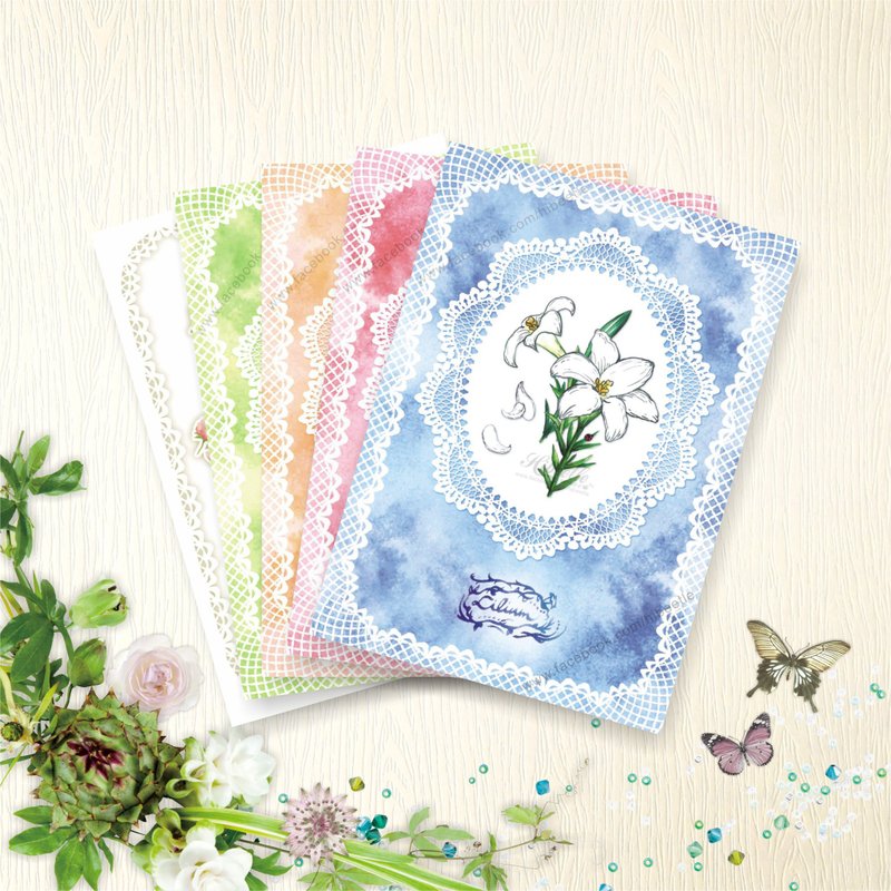 【Taiwan Flowers】 Postcard - Flower D - 1 each of 5 styles - Cards & Postcards - Paper 