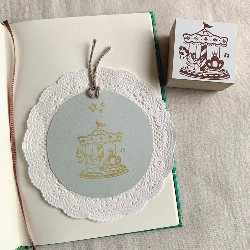 Rubber Stamp【Princess Merry-Go-Round Stamp】 - ตราปั๊ม/สแตมป์/หมึก - วัสดุอื่นๆ ขาว