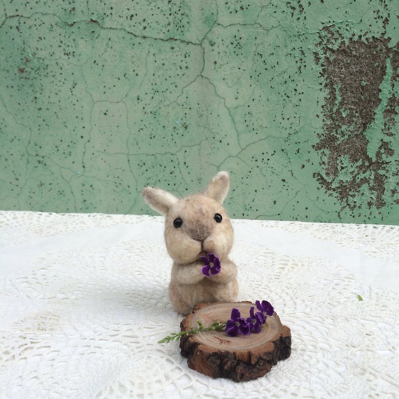Wool Felt Custom Q version of the dwarf rabbit custom area - ภาพวาดบุคคล - ขนแกะ 