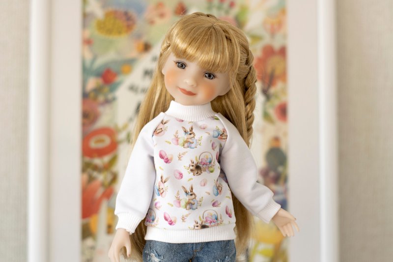 Easter sweatshirt for Ruby Red Fashion Friends doll (37 cm/14.5 inches), rrff - ตุ๊กตา - ผ้าฝ้าย/ผ้าลินิน หลากหลายสี