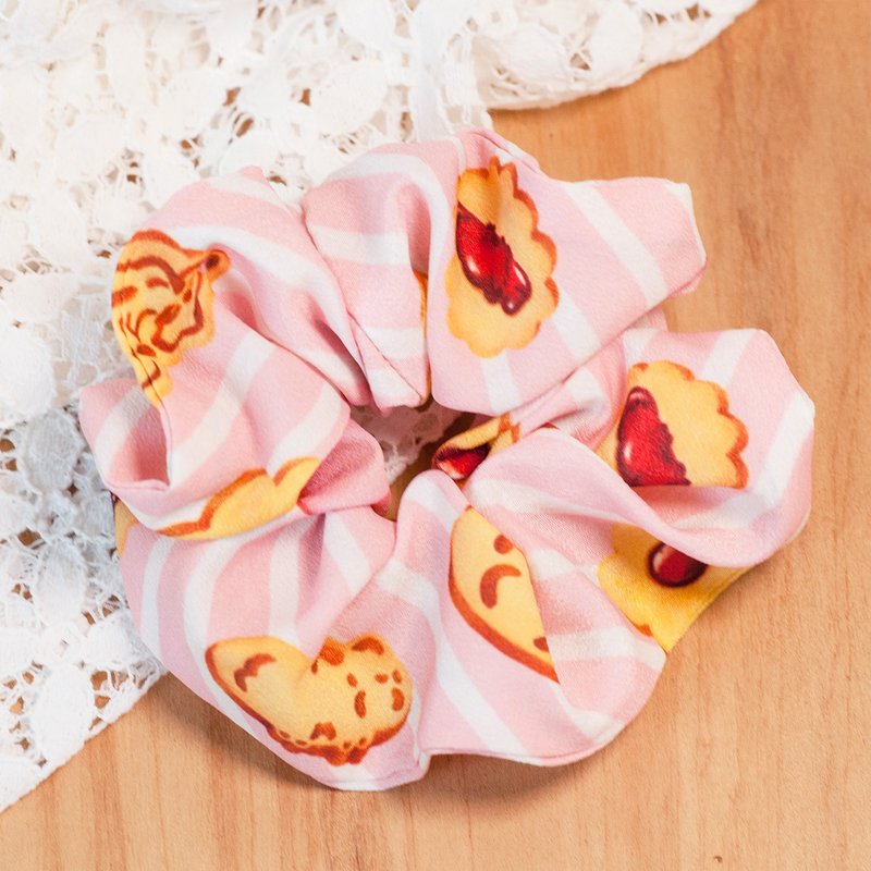 | Cookie Lover |Spring Romantic Printed Hair Tie - เครื่องประดับผม - เส้นใยสังเคราะห์ สึชมพู