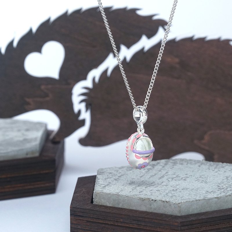lian crystal rhinestone x Adorns 925純銀吊咀系列 - 粉紅BB鞋 - 吊飾/掛飾 - 純銀 粉紅色