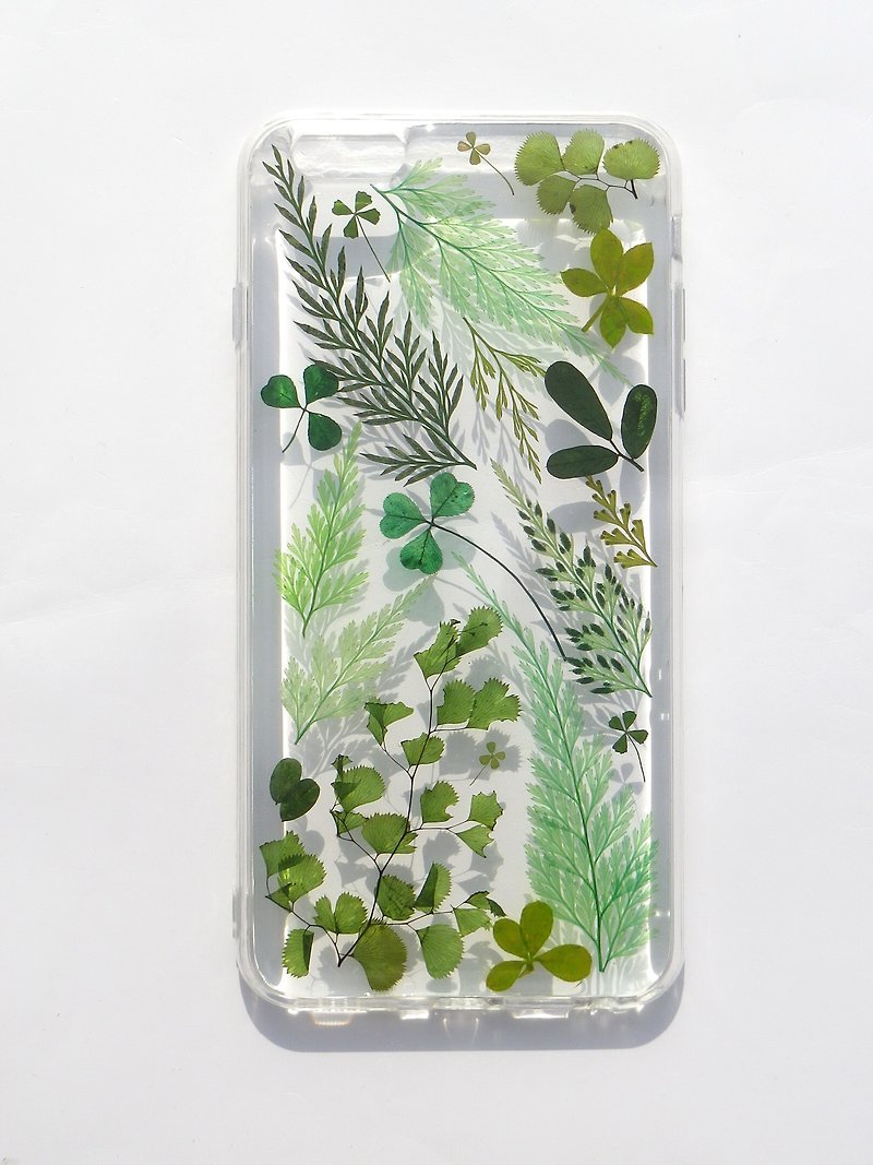 Pressed flower phone case, iphone 6S plus, Nature color - Phone Cases - Plastic Green