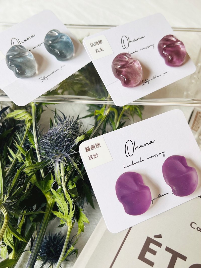 Ohana fat and cute earrings - ต่างหู - เรซิน หลากหลายสี