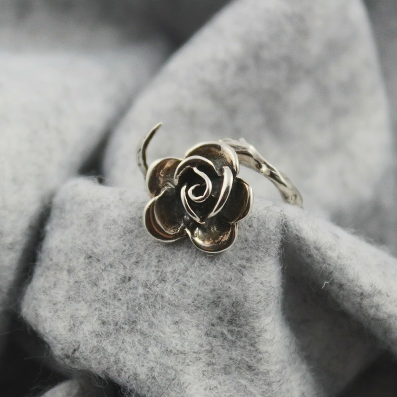 HH-JEWELRY Handmade Jewelry 925 Sterling Silver Rose Ring - แหวนทั่วไป - เงินแท้ 