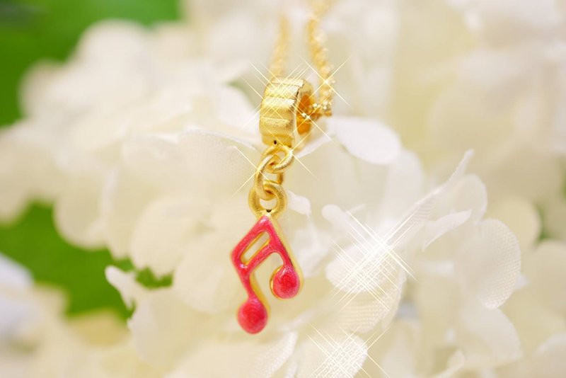 跳動音符(吊墜&手串皆可)-硬金工藝 - 項鍊 - 24k 金 金色