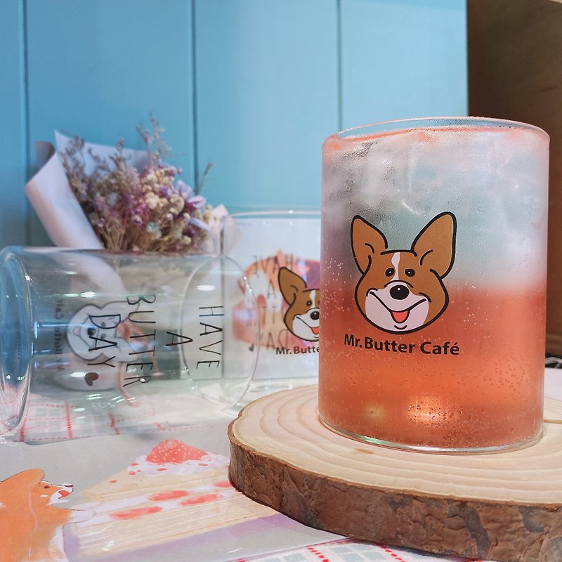 Have a Butter Day Corgi big face glass - Cups - Glass 
