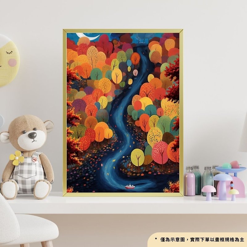 Driving towards Autumn - [High Definition Giclee Oil Painting Series] Art Hanging Paintings | Children's Room Hanging Paintings - โปสเตอร์ - ผ้าฝ้าย/ผ้าลินิน 