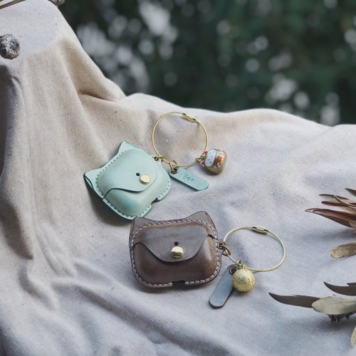 MEOW Handmade 貓 · 手藝舍 貓耳Airpods Pro手工牛皮保護套蘋果耳機收納多色可選可印字