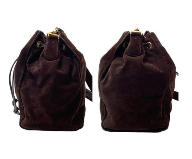 VINTAGE●CHANEL●ドローストリングバケットバッグ カーフスキン 付属品ほぼ完備】中古 シャネル コーヒーカラー カーフスキン