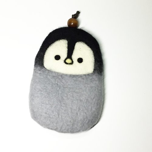 MiniYue羊毛製氈所 企鵝 鑰匙收納包 交換禮物 台灣手工