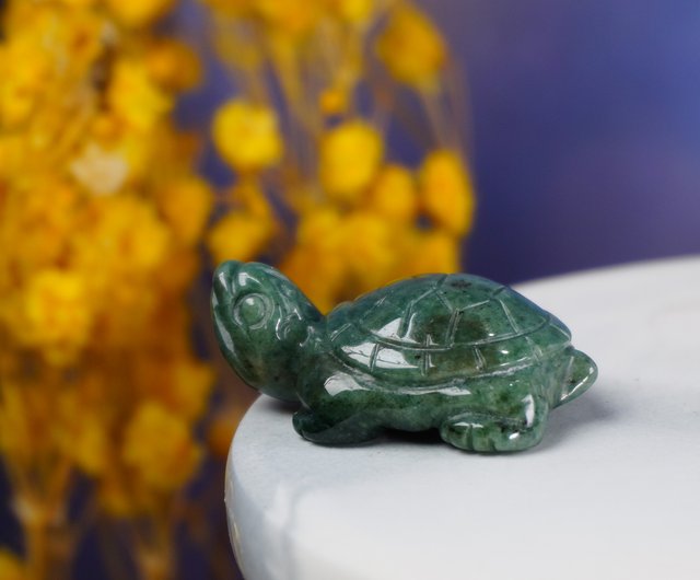 ビルマ翡翠精細彫刻「太陽白鷺蝙蝠霊芝龍亀」(A貨保証)(整理番号:AJ06