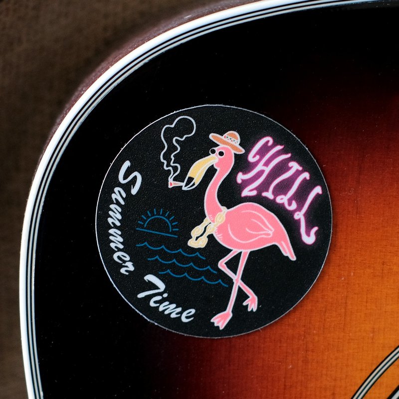 pvc waterproof sticker-bad flamingo - Stickers - Waterproof Material 