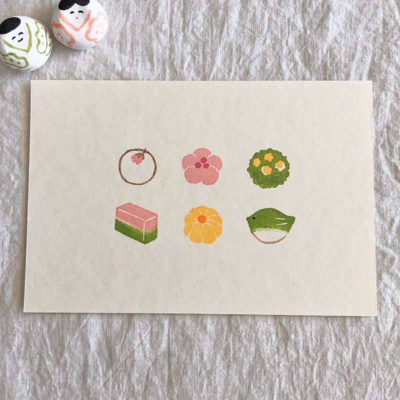 Pinkoi Proxy Purchase - ポストカード「春の和菓子」2枚set - 卡片/明信片 - 紙 