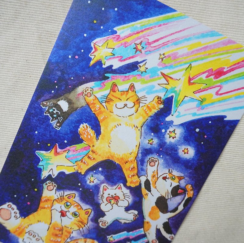 Cats' Journey to the Stars - Postcards - Cards & Postcards - Paper Blue