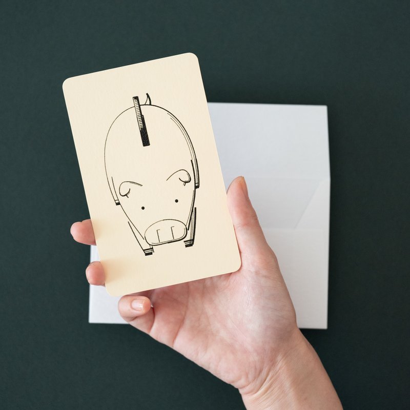 Home Series: Piggy Bank | Card and Envelope - Cards & Postcards - Paper White