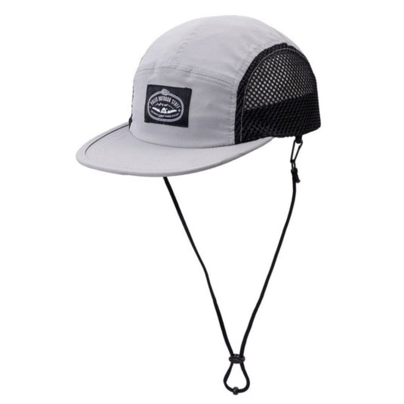 Japan limited POLER KIDS 2WAY DRAW CORD CAP children's mesh cap with drawstring/grey - หมวก - เส้นใยสังเคราะห์ สีเทา