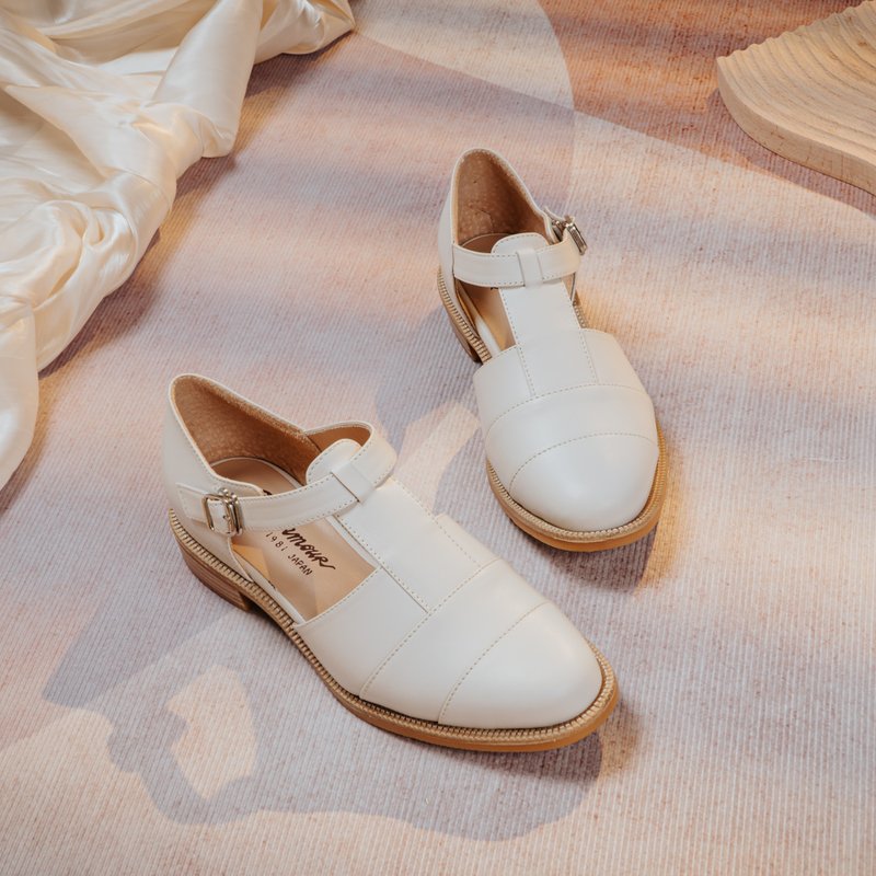 [Elegance and elegance] MIT ladylike shoes. Genuine Leather. Pearl rice 7712 - Women's Oxford Shoes - Genuine Leather White