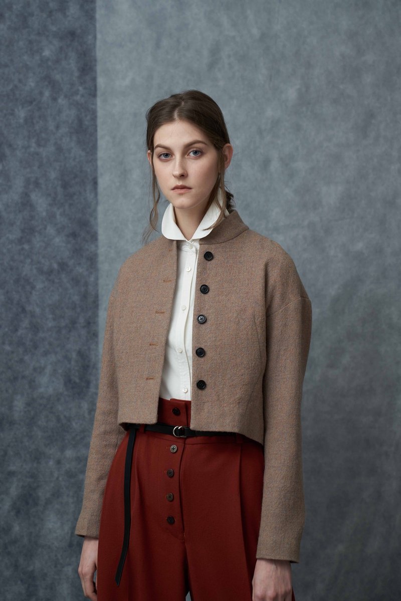 choschoi 2018AW 女式羊毛短夾克 - 女大衣/外套 - 羊毛 咖啡色