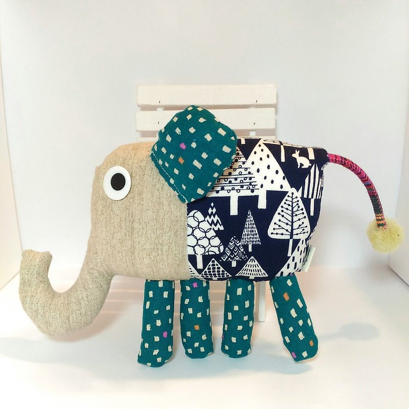 Mia Handmade Doll~Green Eared Elephant - Stuffed Dolls & Figurines - Cotton & Hemp 