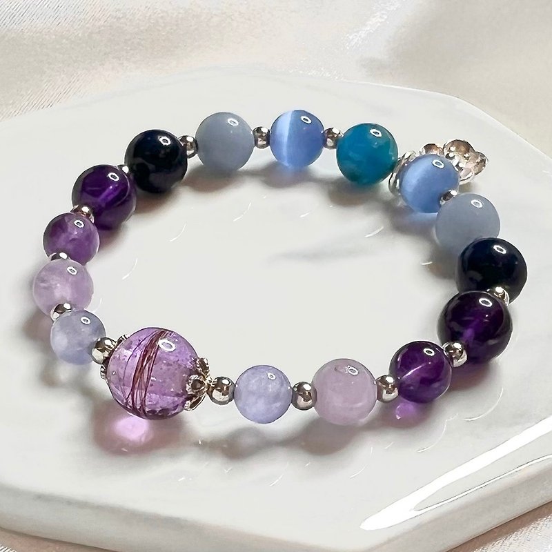 S25 customized-pet hair + ashes bracelet (no pendant required) - Bracelets - Jade Purple
