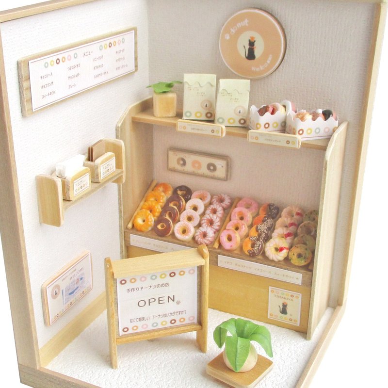 ミニチュアドーナツショップ　ミニチュアフード　ミニチュアドーナツ - 擺飾/家飾品 - 木頭 粉紅色