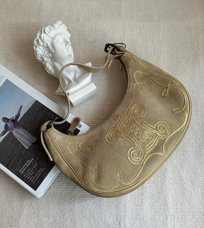 Second-hand bag Celine rare Arc de Triomphe totem half-moon bag - Handbags & Totes - Genuine Leather Khaki