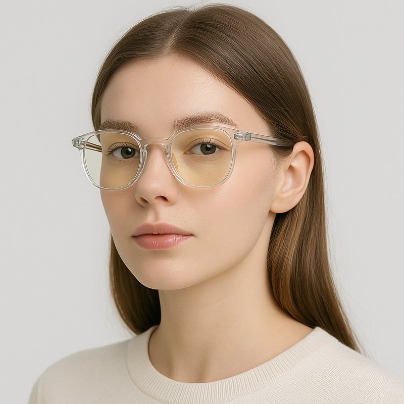 調光ブルーライトカットメガネ UV400保護 高透過率 透明フレームデザイン｜クリスマスプレゼント - 眼鏡・メガネフレーム - プラスチック ブラック