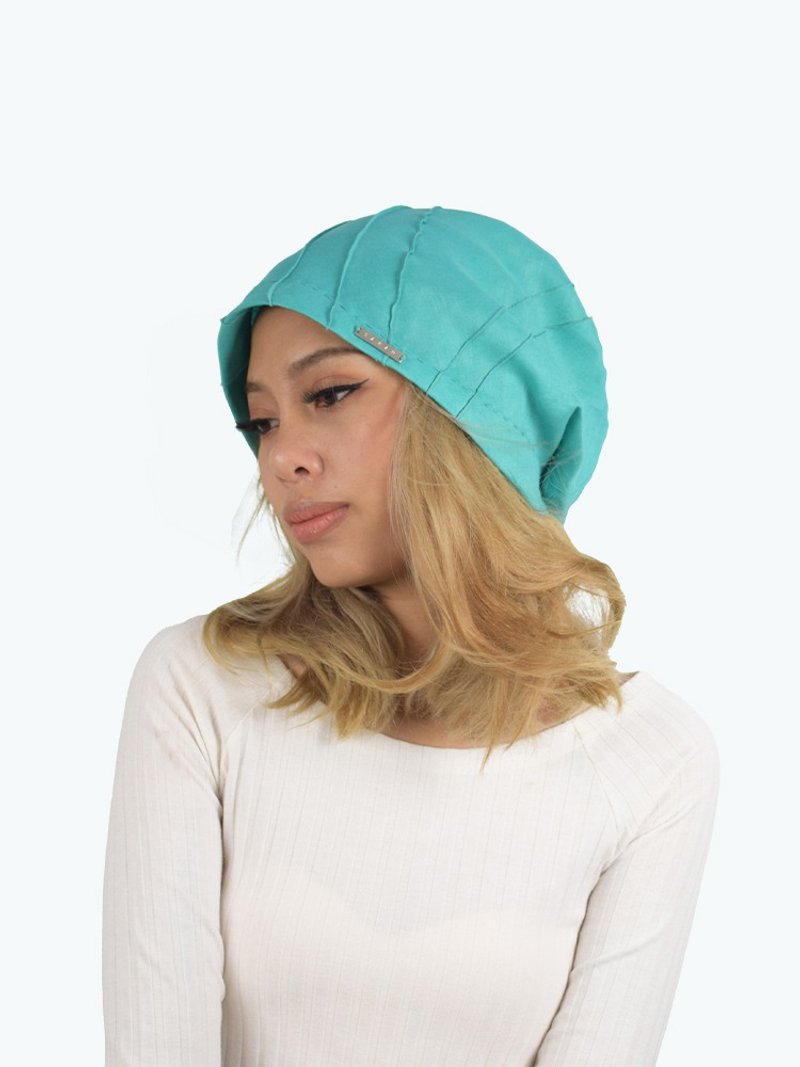 Linen Beanie  Modern Geometric Clean and Contemporary Design. - หมวก - ผ้าฝ้าย/ผ้าลินิน ขาว